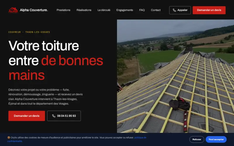 Site internet de Alpha Couverture